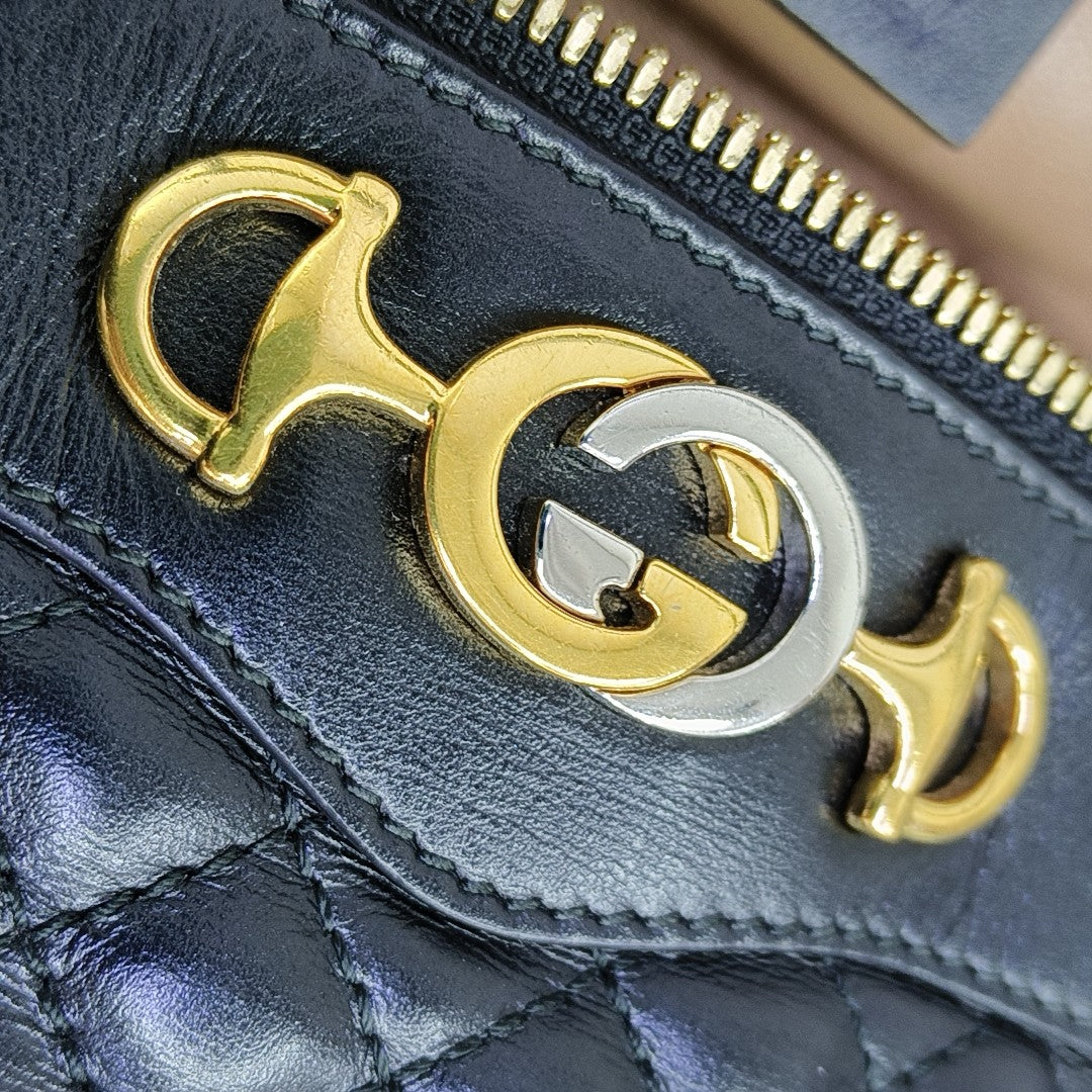 Zumi Quilted Calfskin Black
