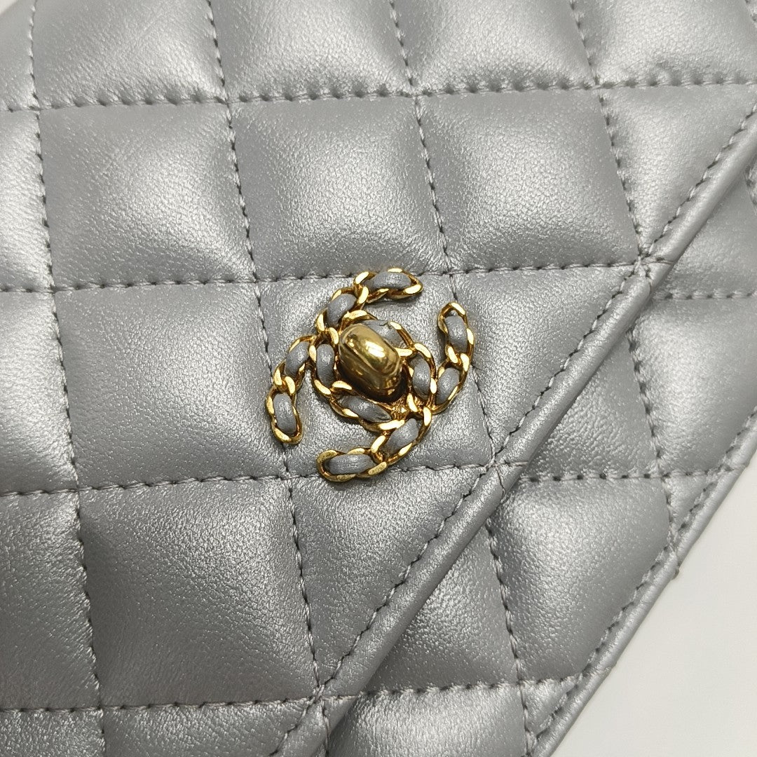WOC Quilted Lambskin Gray