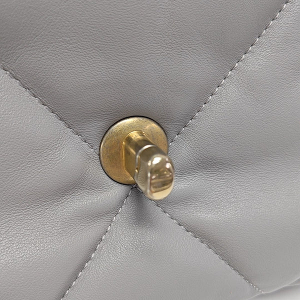 CHANEL 19 Small Quilted Lambskin Gray