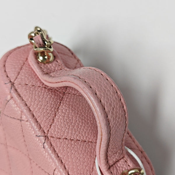 VANITY CASE Mini Quilted Grained Calfskin Pink