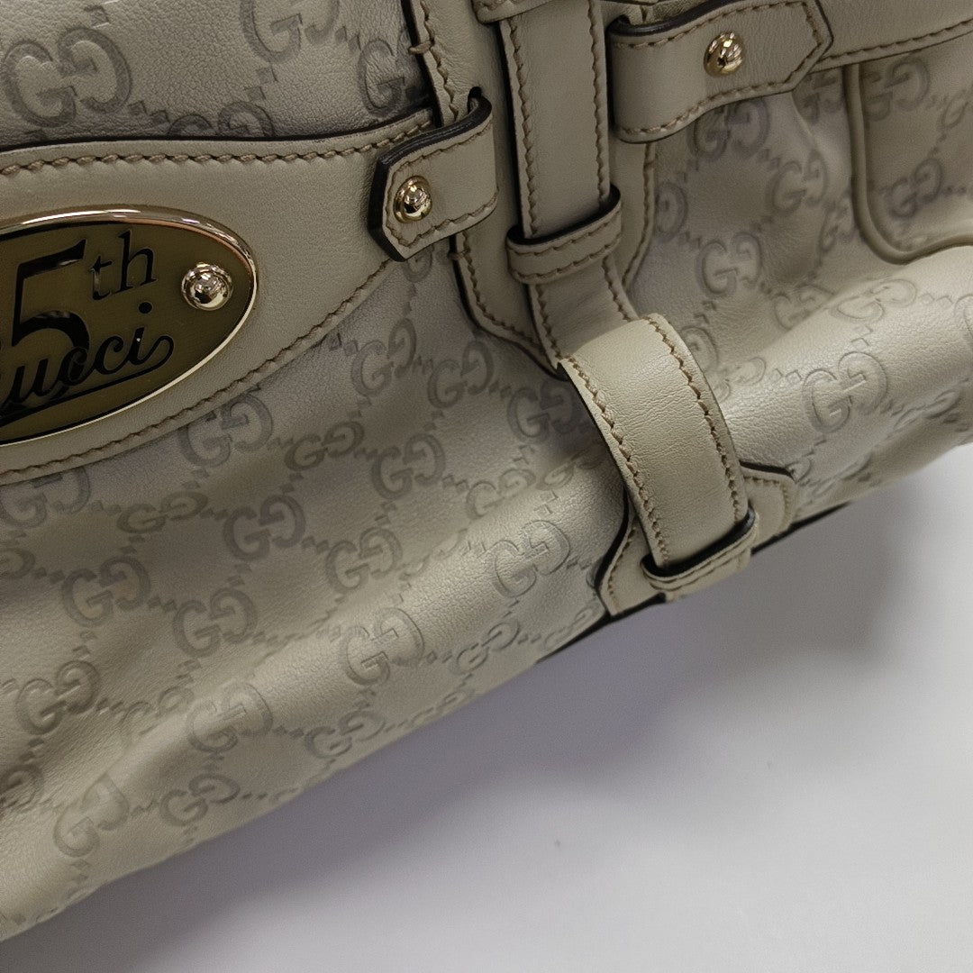 Monogram Calfskin Top Handle Bag White