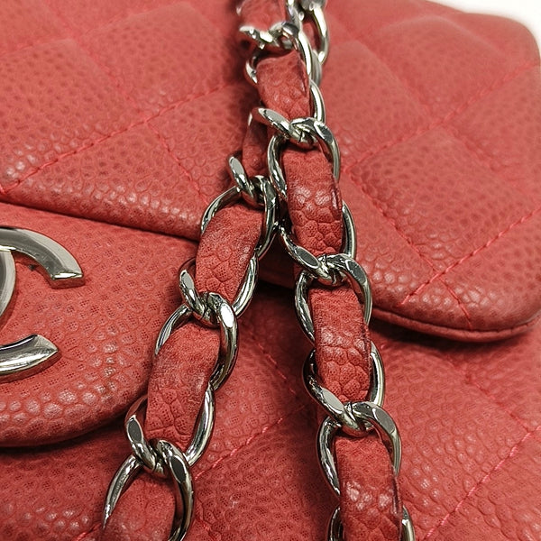CLASSIC FLAP Mini Quilted Grained Calfskin Red