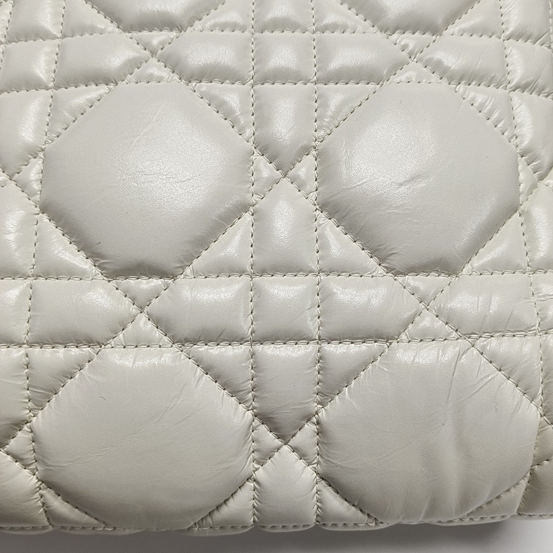 Authenticated pre-owned  Diorcamp Small Cannage Calfskin White - Shoulder Bag at Looply