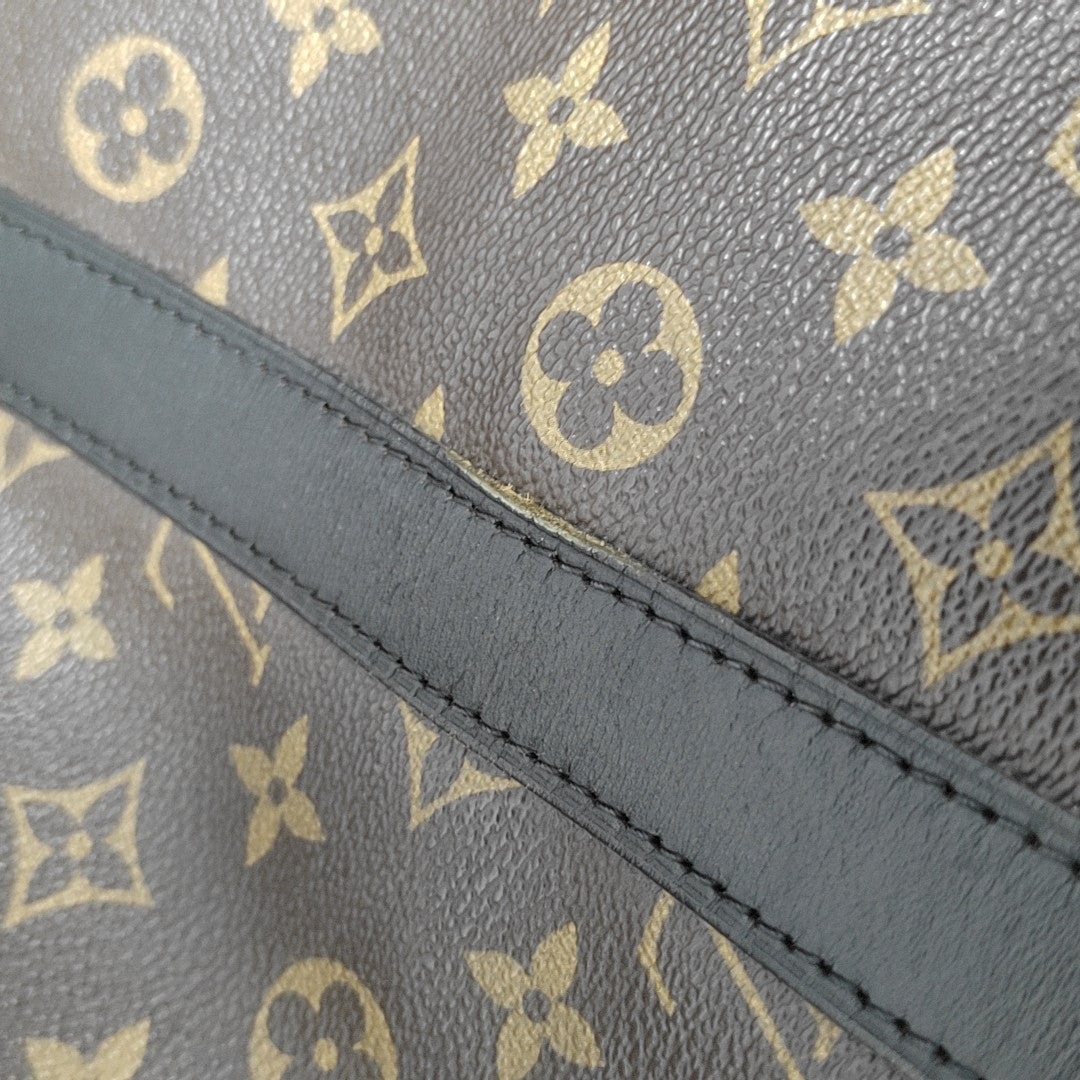 KEEPALL 55 Monogram Coated Canvas Brown