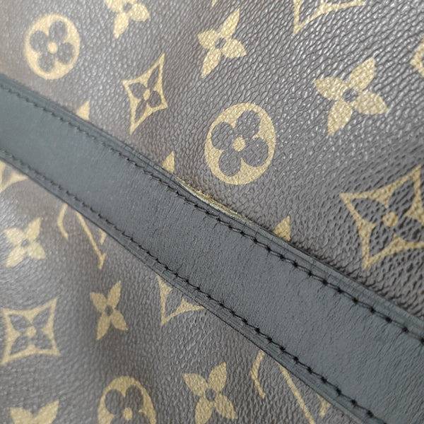KEEPALL 55 Monogram Coated Canvas Brown