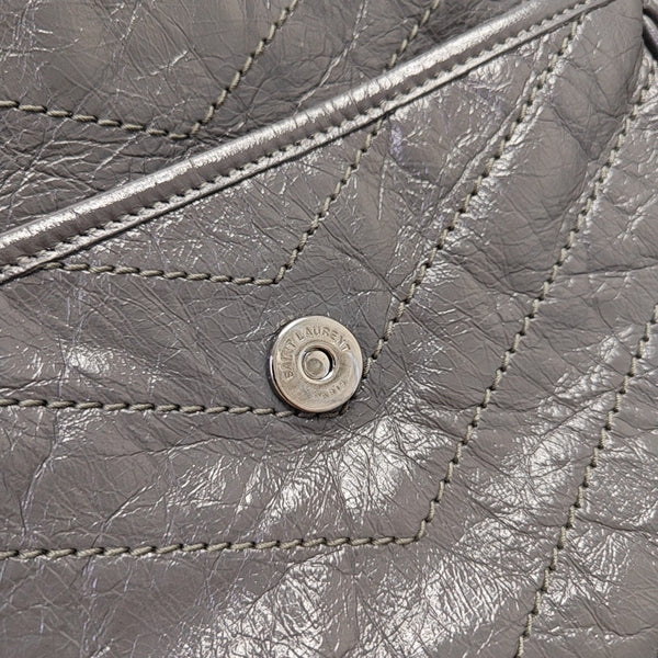 NIKI Medium Chevron Calfskin Gray
