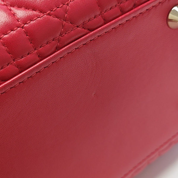 Lady Dior Large Cannage Lambskin Red