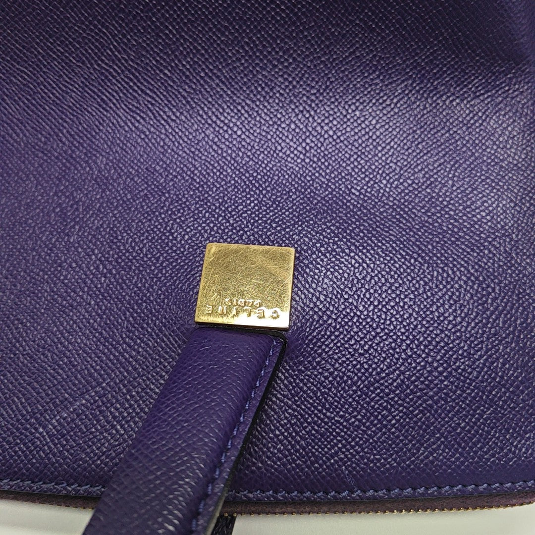 Calfskin Top Handle Bag Purple