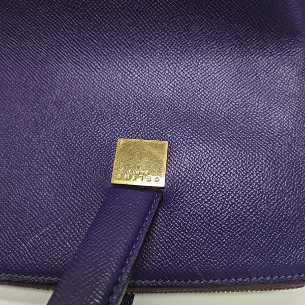Calfskin Top Handle Bag Purple
