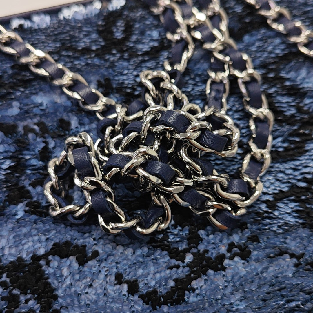 Sequins Shoulder Bag Blue