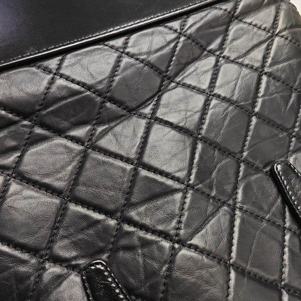 Quilted Calfskin Shoulder Bag Black