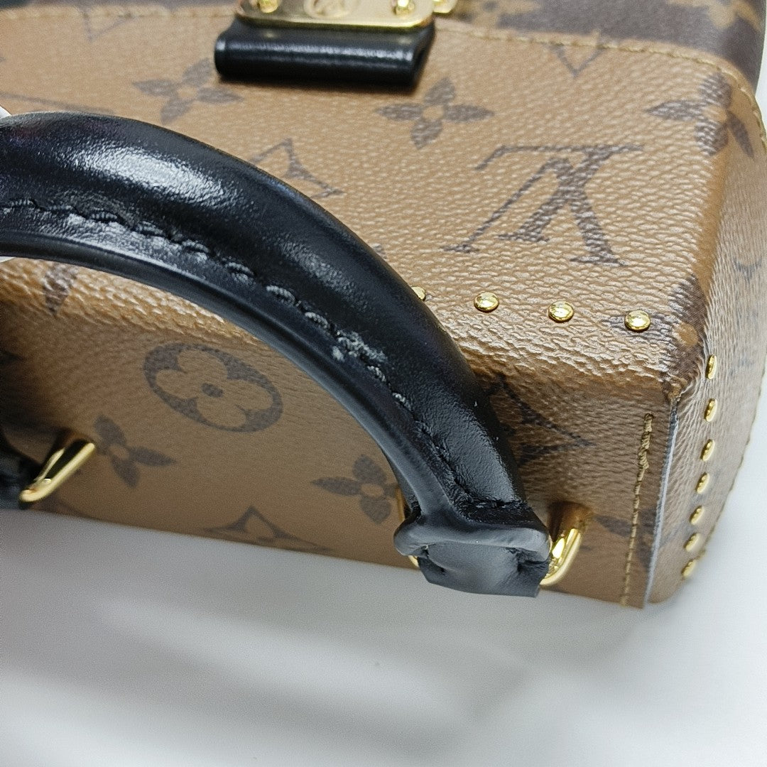 CAMERA BOX Monogram Coated Canvas Brown