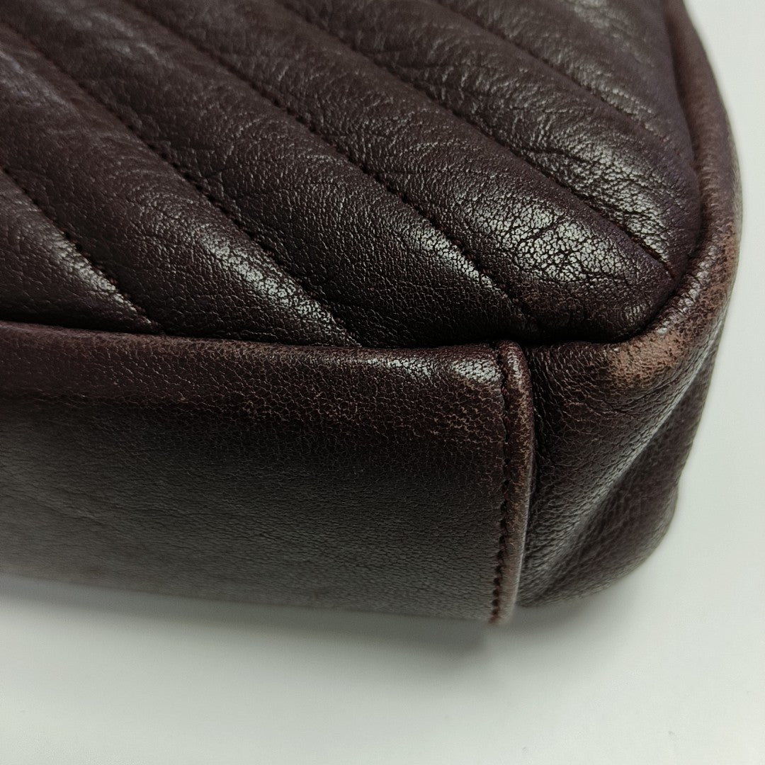 COLLEGE Medium Chevron Lambskin Red