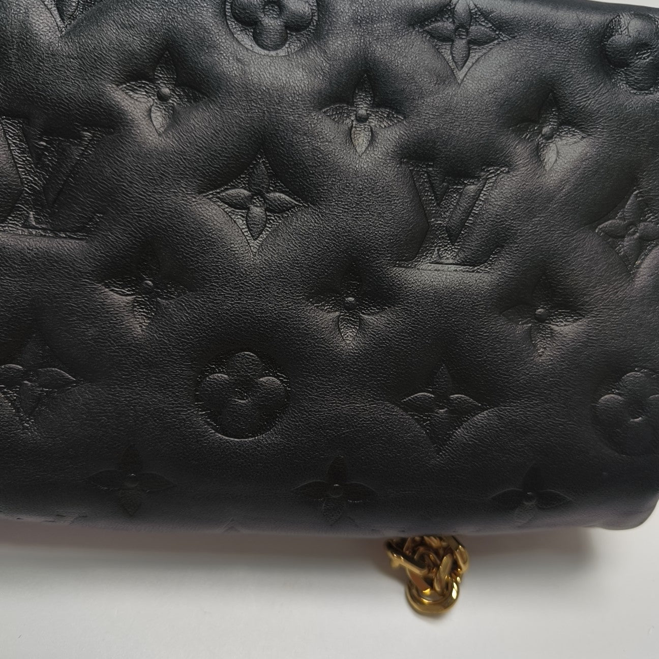 COUSSIN Monogram Lambskin Black