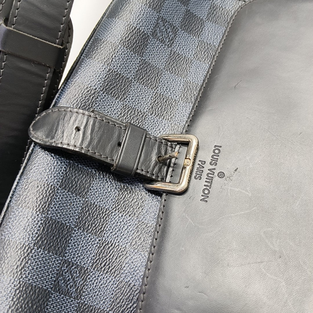 NEWPORT PM Damier Coated Canvas Blue