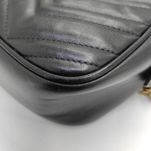 GG Marmont Small Quilted Calfskin Black
