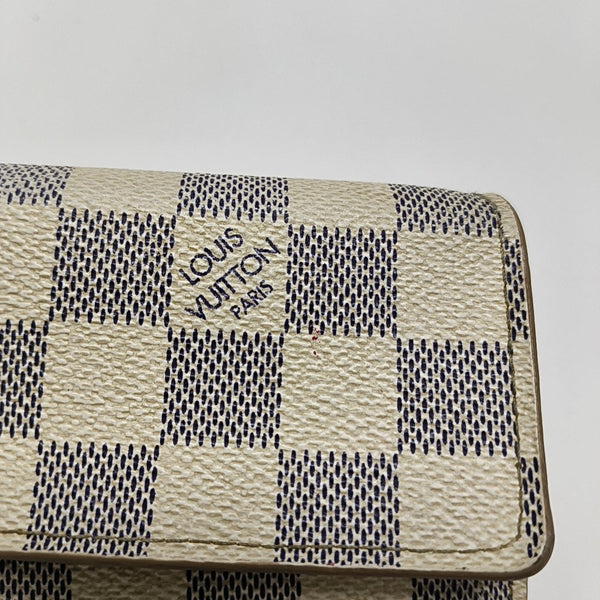 PORTE MONNAIE Damier Azur Coated Canvas White Wallet