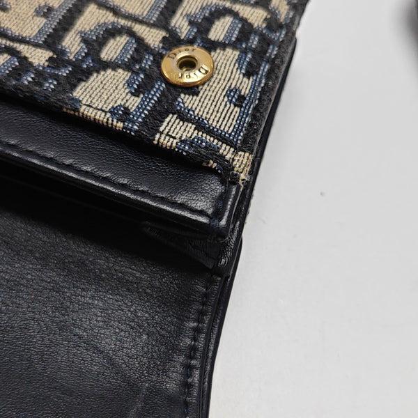Authenticated pre-owned  Saddle Monogram Fabric Blue Card Holder - Card Holder at Looply