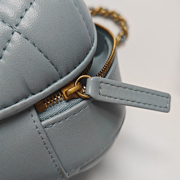Quilted Lambskin Shoulder Bag Blue