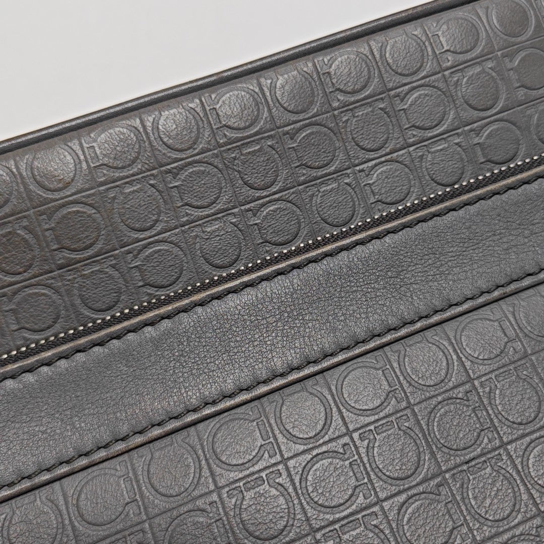 Calfskin Top Handle Bag Gray