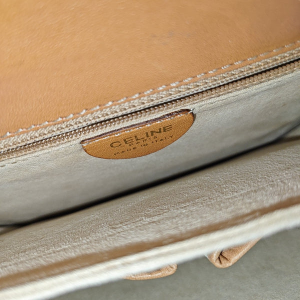 Coated Canvas Shoulder Bag Beige