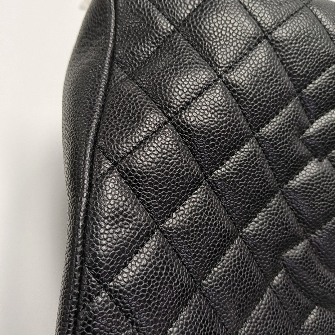 CHANEL GST Large Quilted Grained Calfskin Black
