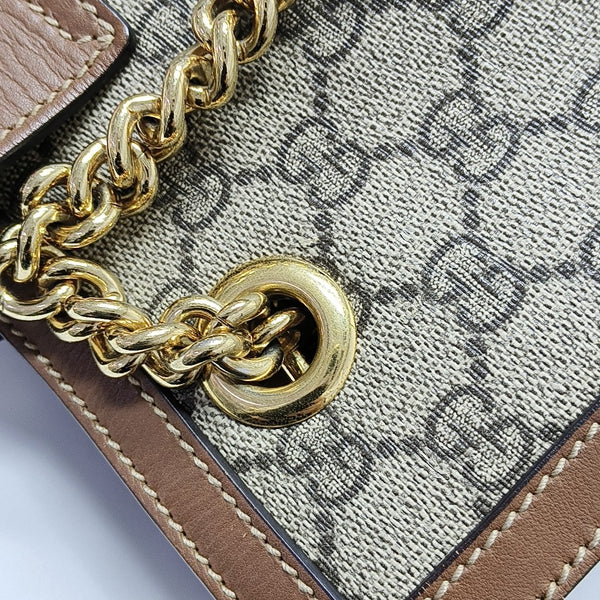 Padlock Small Monogram Coated Canvas Beige