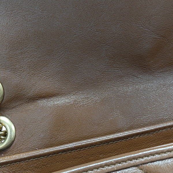 GG Marmont Medium Quilted Calfskin Brown