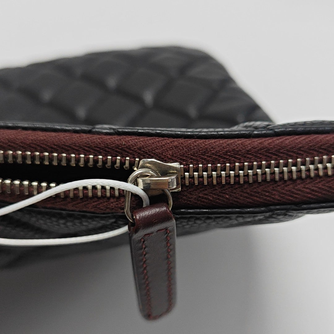 Quilted Grained Calfskin Clutch Black