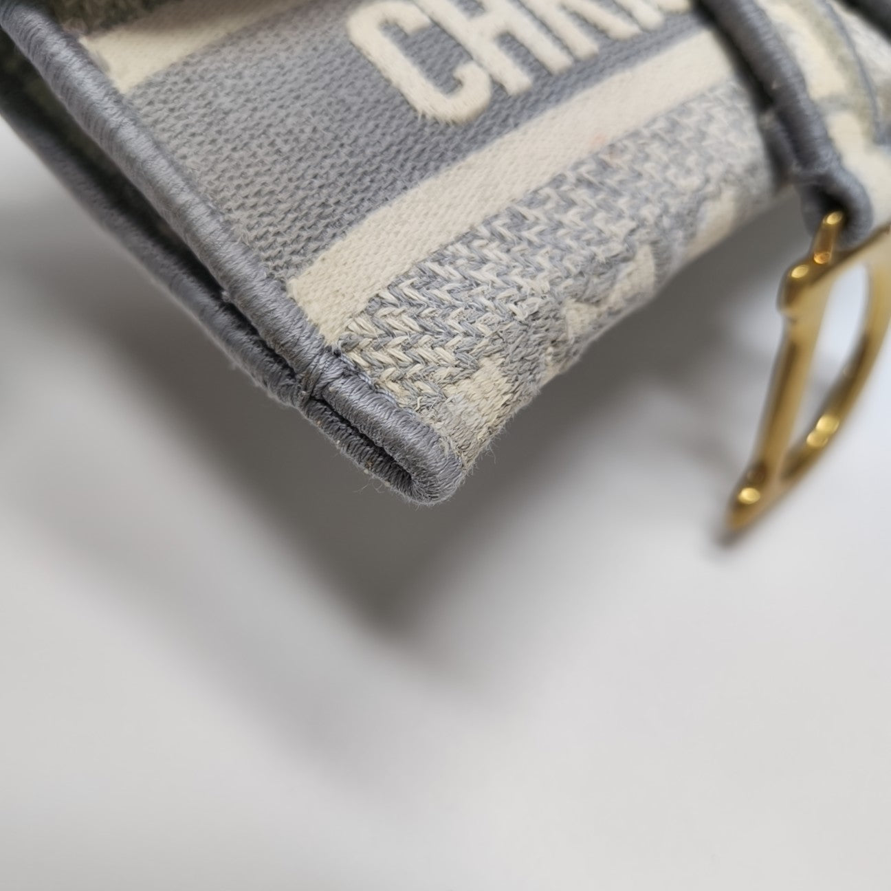 Saddle Mini Oblique Canvas Gray