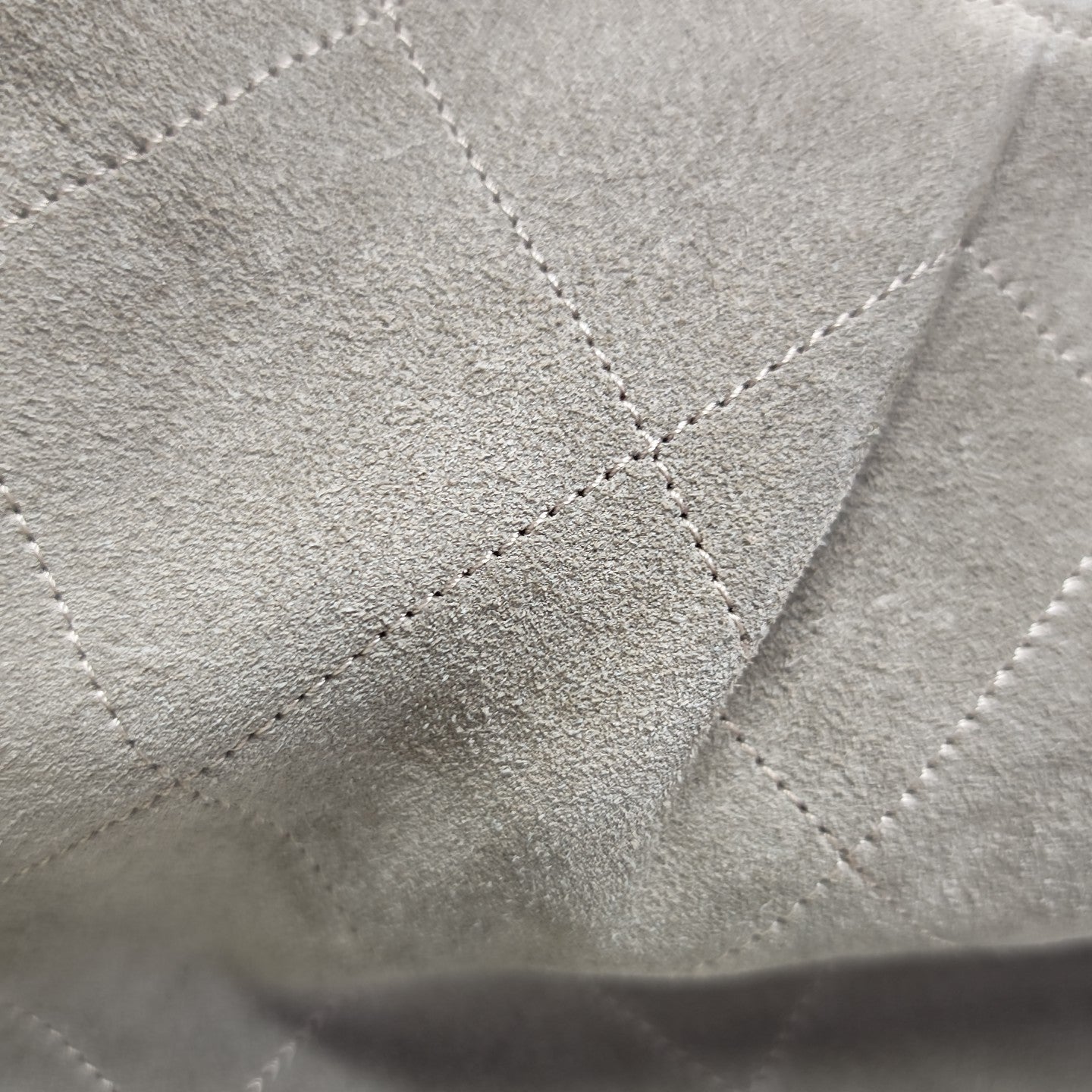 HOBO Large Quilted Suede Gray