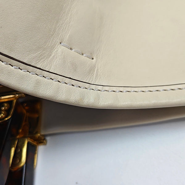 Bolsa Sunshine grande de piel de becerro blanca