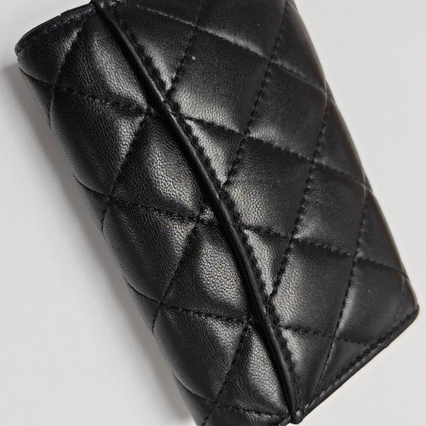 CLASSIC FLAP Quilted Lambskin Black Card Holder