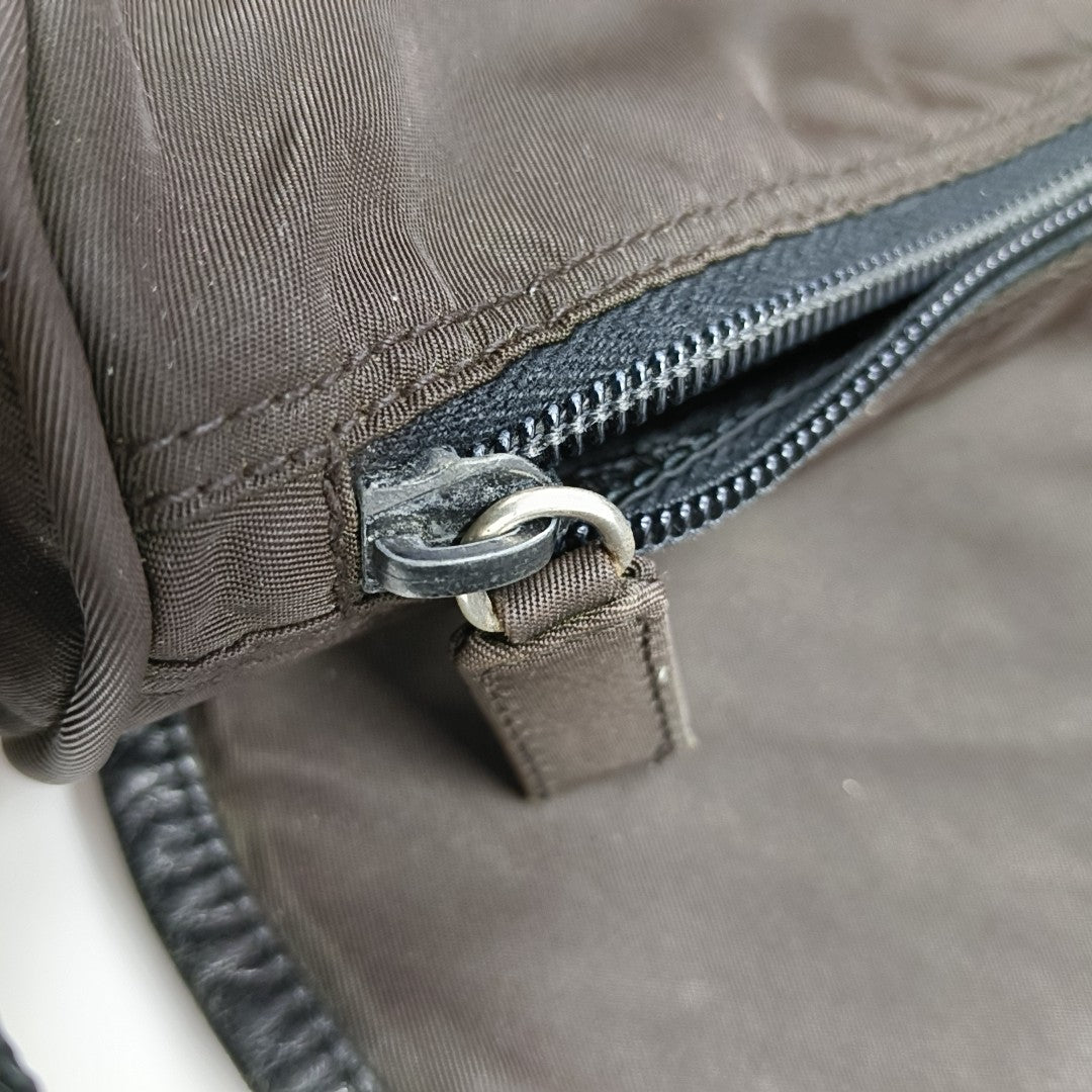 Nylon Shoulder Bag Brown
