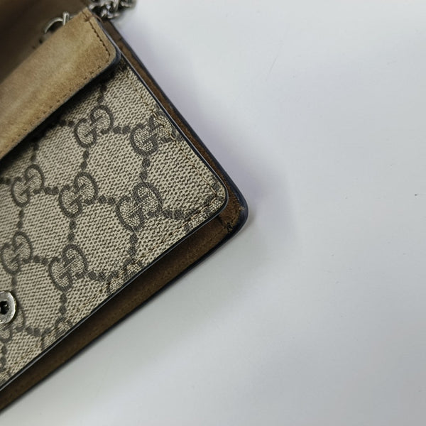 Dionysus Super Mini Monogram Coated Canvas Beige