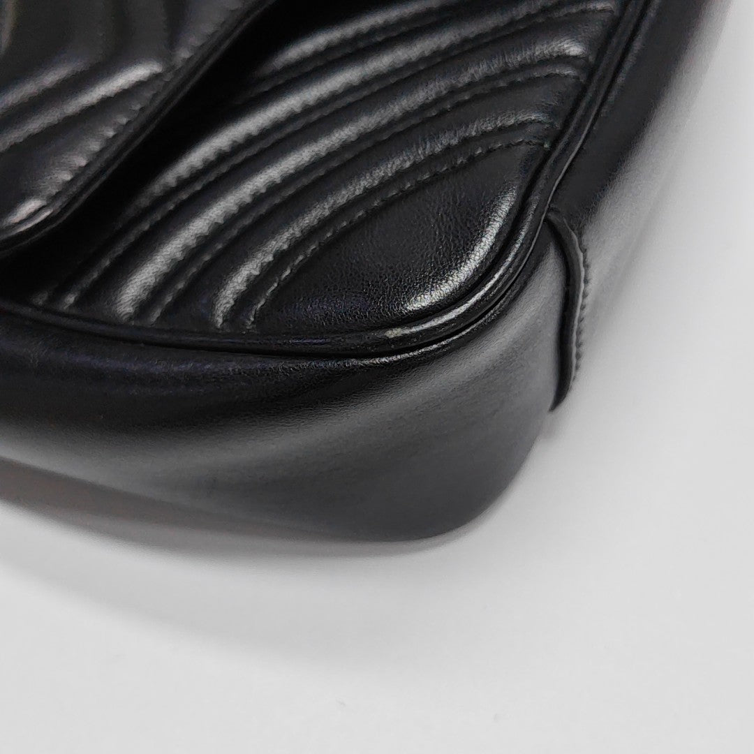 GG Marmont Small Quilted Calfskin Black