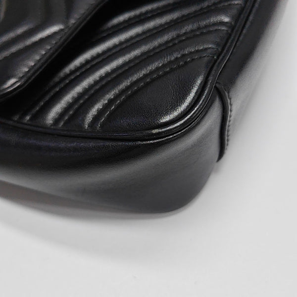 GG Marmont Small Quilted Calfskin Black
