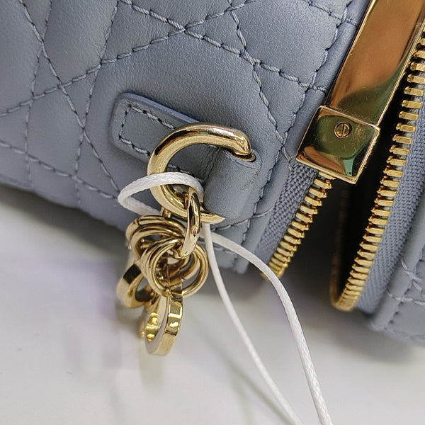 Vanity Lady Dior Mini Cannage Lambskin Blue