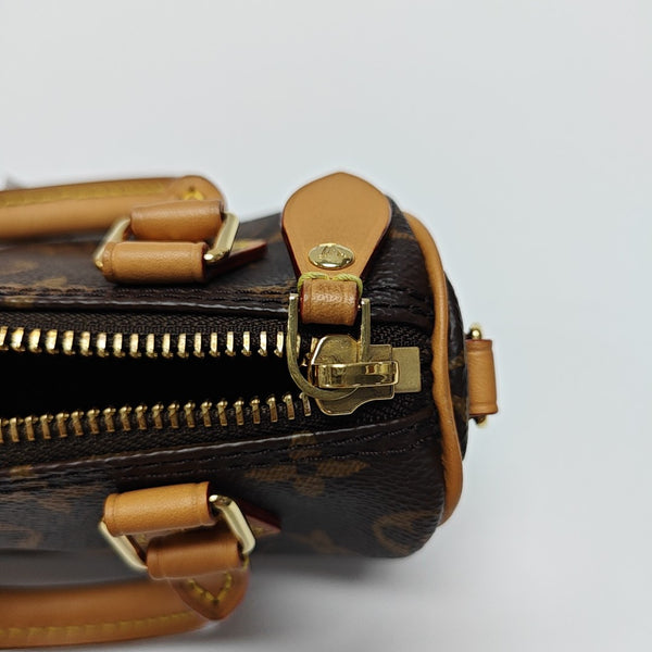 SPEEDY Nano Monogram Coated Canvas Brown