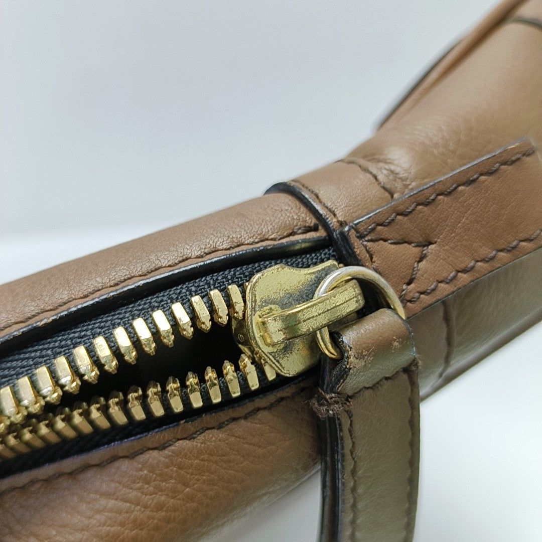 Calfskin Shoulder Bag Brown