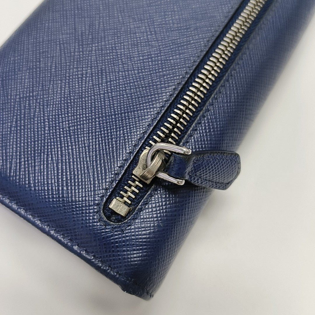 Saffiano Calfskin Wallet Blue
