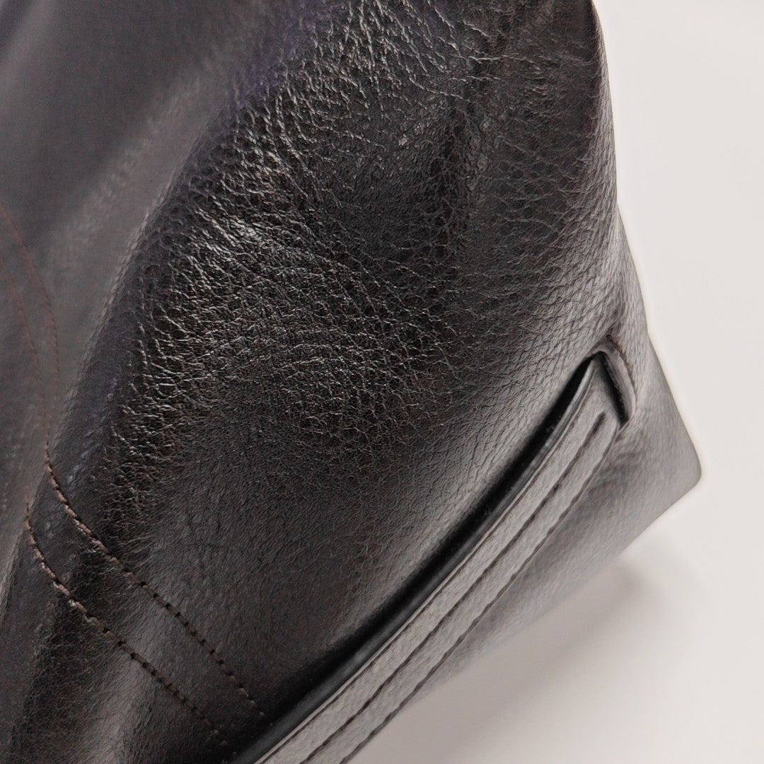 Calfskin Shoulder Bag Brown