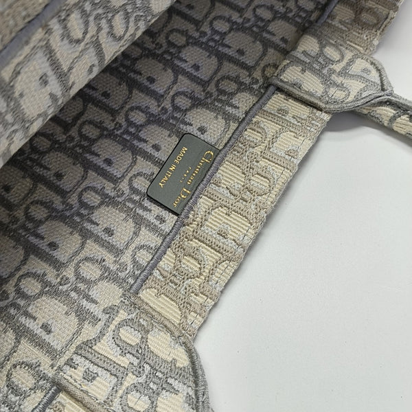 Book Tote Large Oblique Canvas Gray
