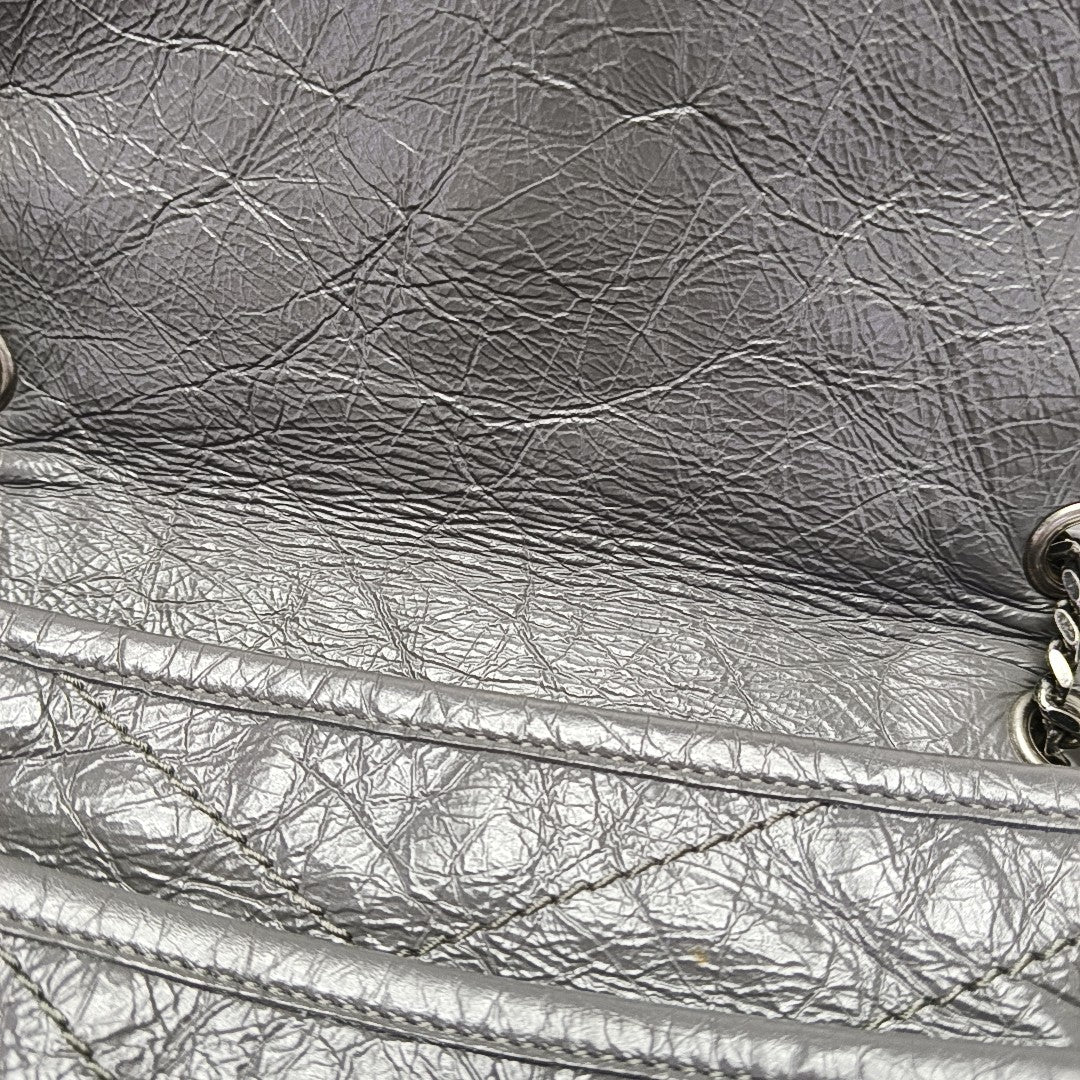 NIKI Small Chevron Calfskin Gray