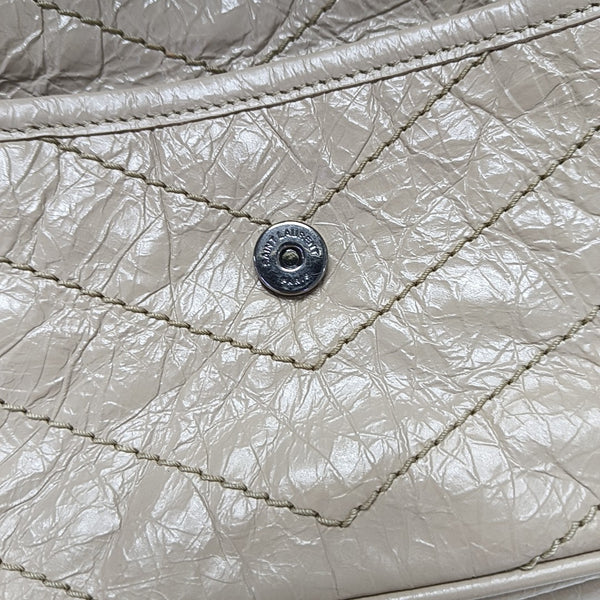 NIKI Small Chevron Calfskin Beige