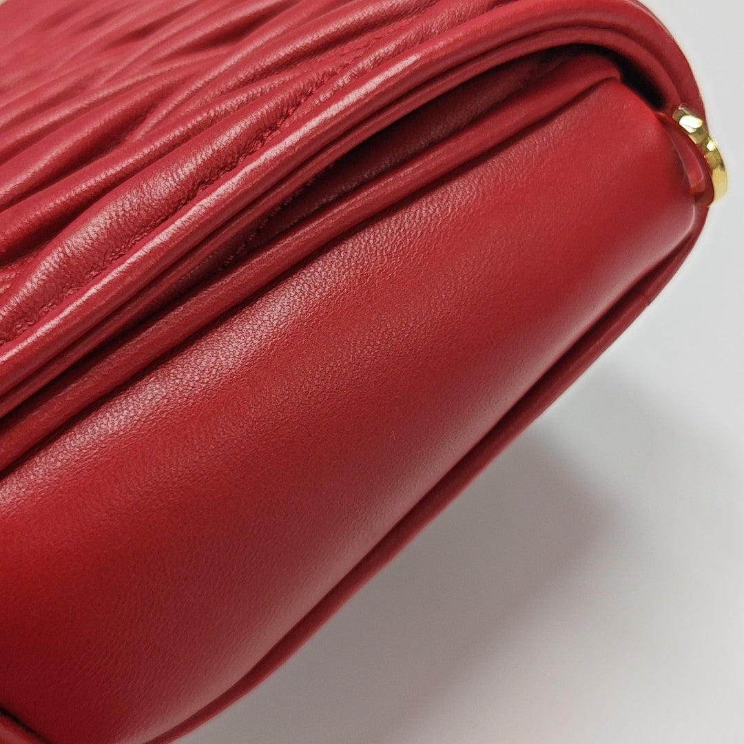 Quilted Lambskin Shoulder Bag Red