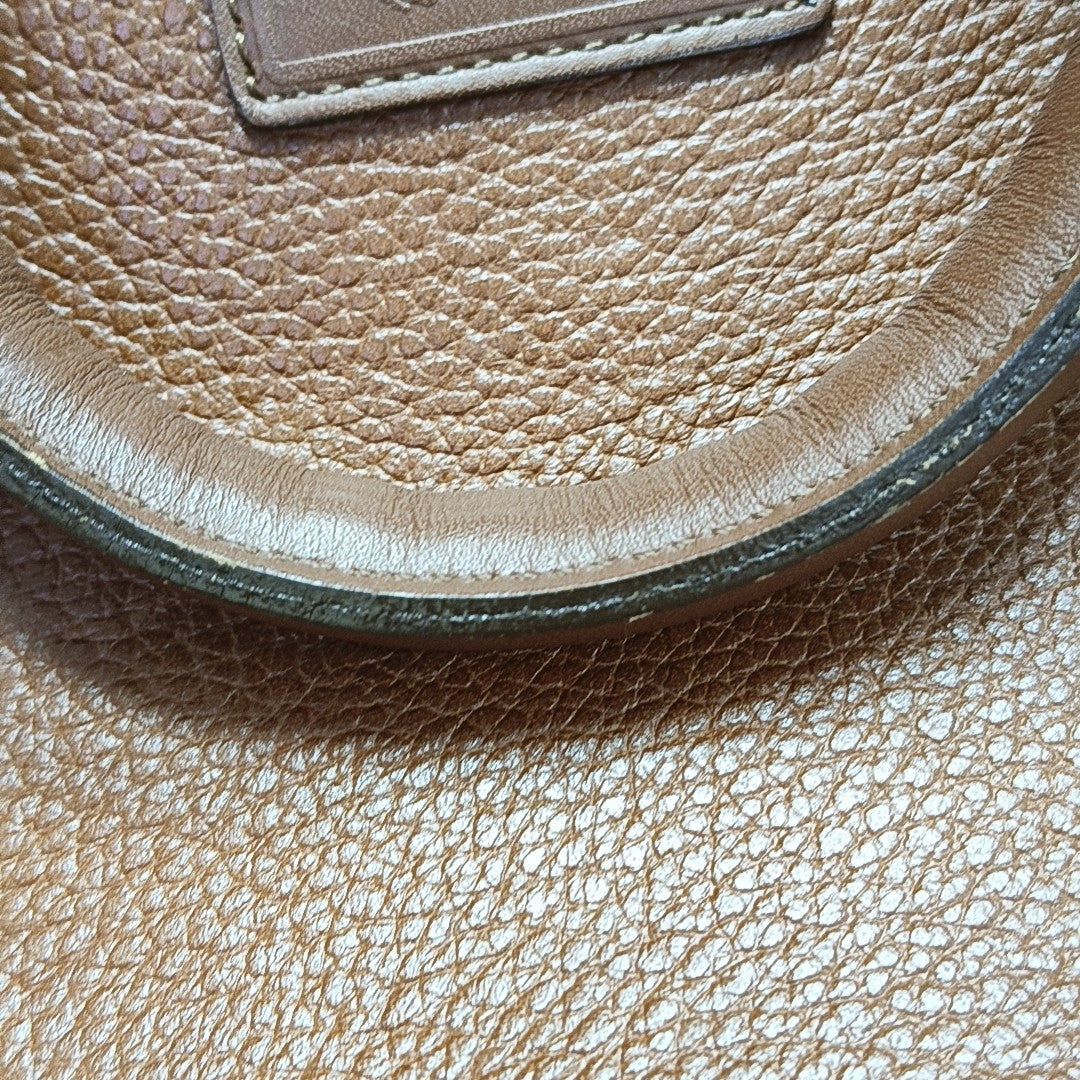 Calfskin Top Handle Bag Brown