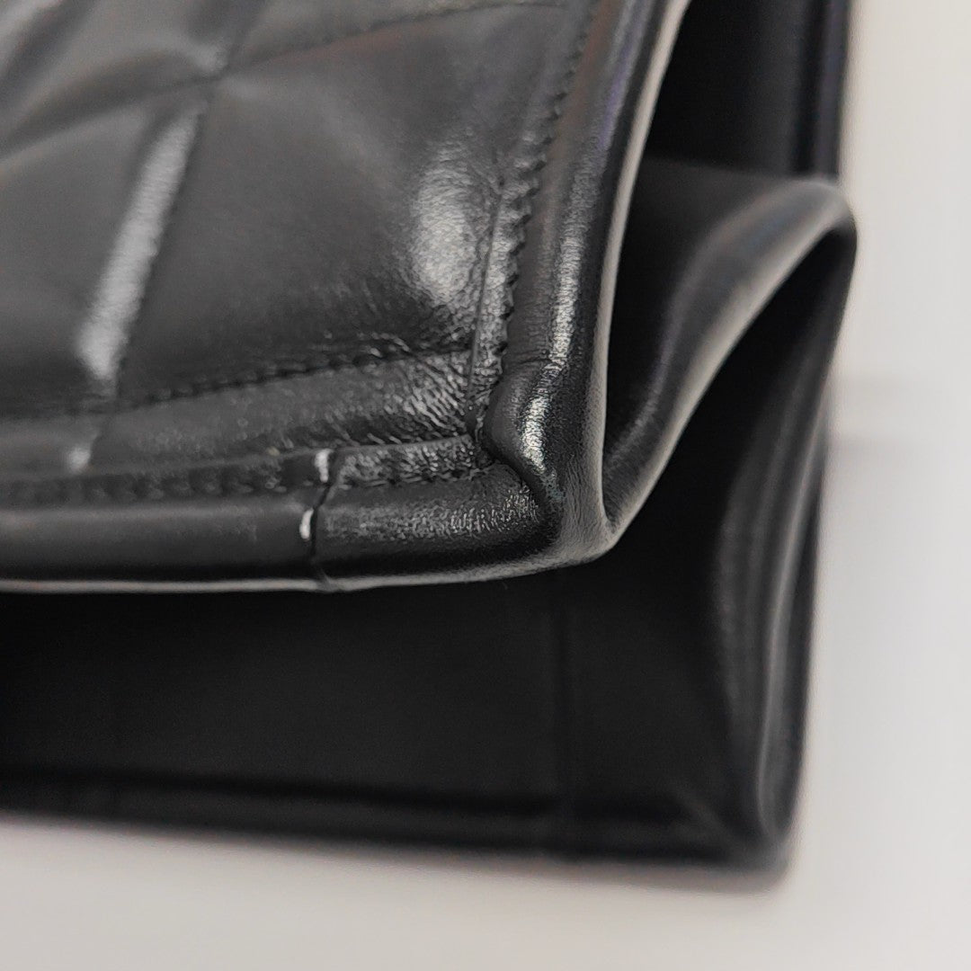 Cannage Calfskin Tote Bag Medium Black