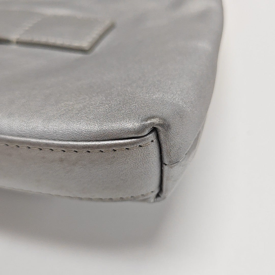 Calfskin Clutch Silver