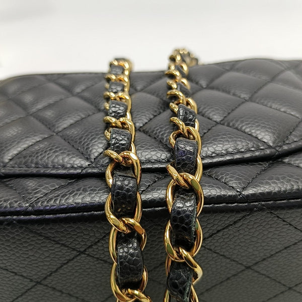 CLASSIC FLAP Small Quilted Grained Calfskin Black